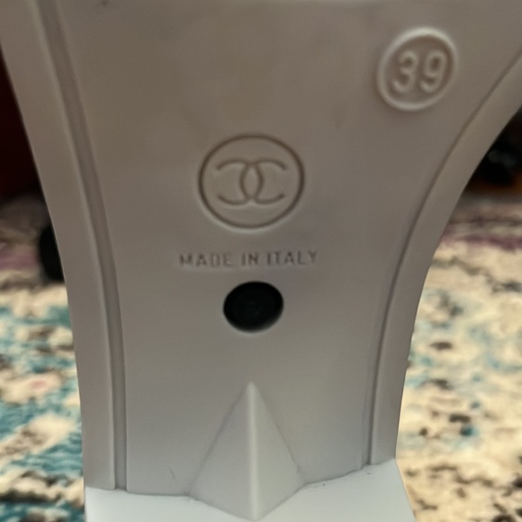 Chanel Black & White CC Rain Boots Wellies EUC  39 EU 8.5 US - Picture 7 of 8